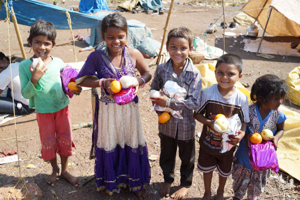 Christmas Gifts Being Giving to Street Children in India