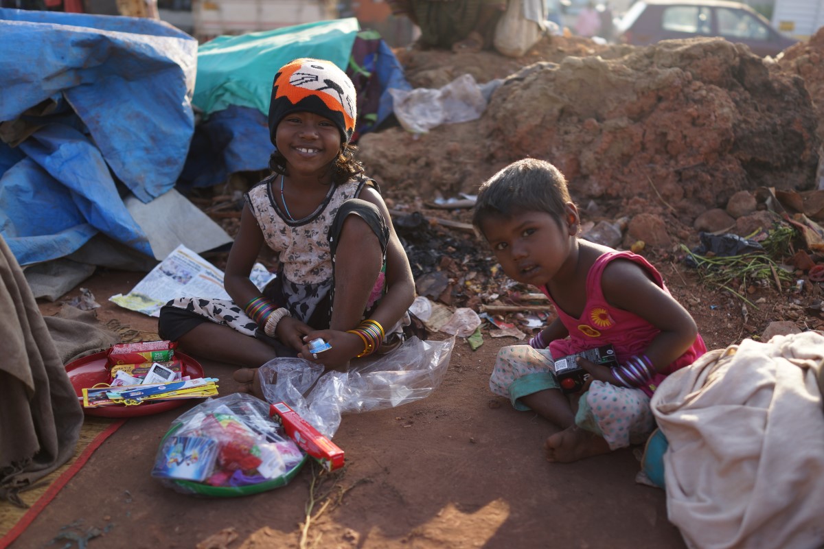 Slum Children With Their Gifts