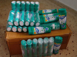We have started to give out the 100+ Prickly Heat powder bottles to the children we help in Goa.