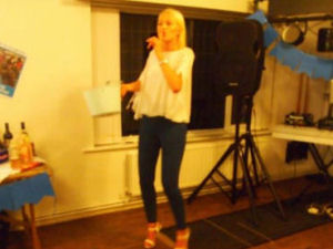 Alice Speaking at the fundraising event
