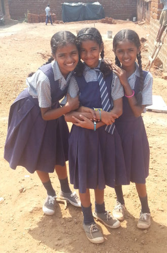 Three School Girls at the school where a teach has been accused