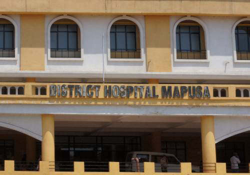 The entrance to Mapusa District Hospital, Goa