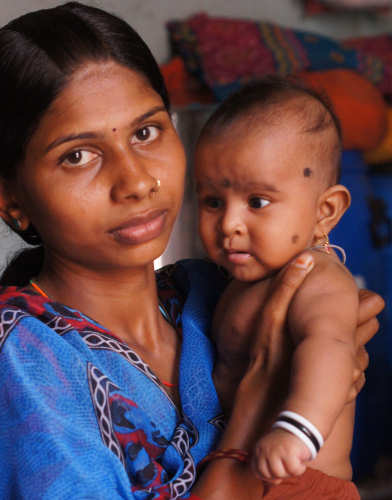 The girl recovering at home with her nephew