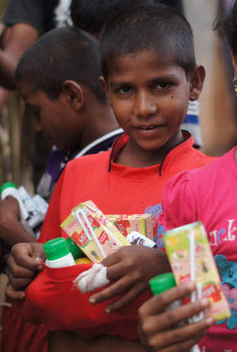 One child with a great amount of donations on children's day