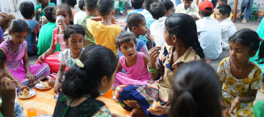Some of the children enjoying the festivities of the Children's Day Party