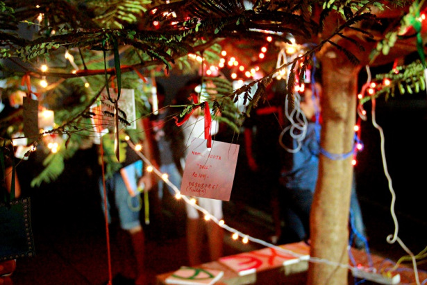 The Wishing Tree where the children's wishes were displayed