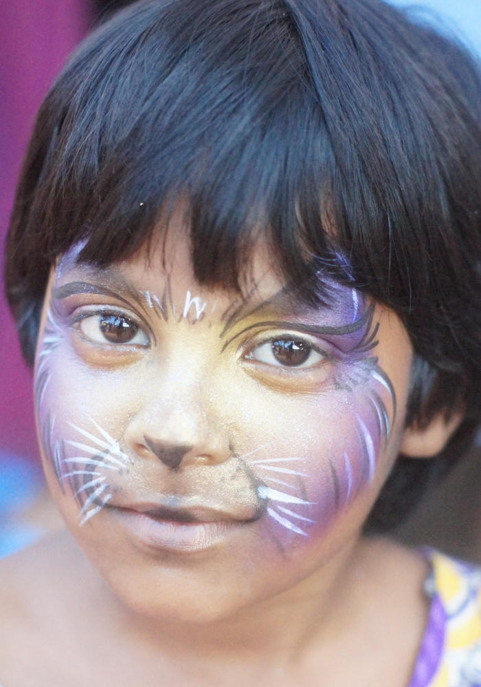 Purple Cat Face Paint