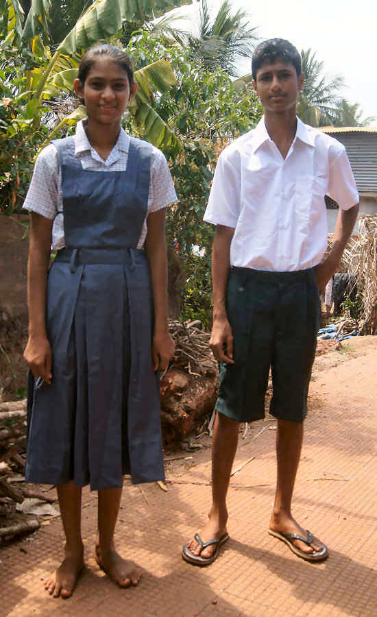 Two Old Children In Uniform