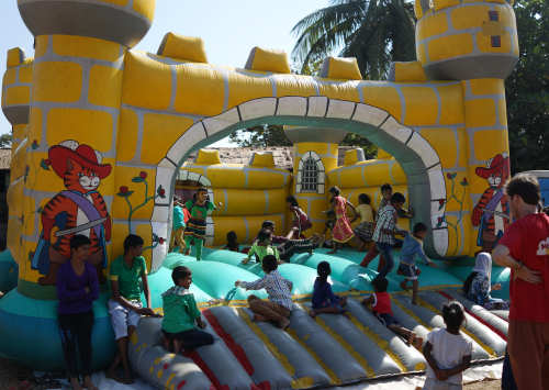 Bouncy Castle all the way from Germany for the Children in India