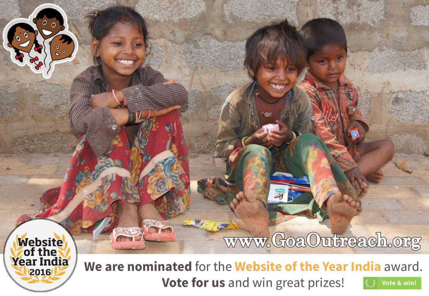 We are nominated For The Website of the Year India 2016 in the charity section - Please vote for us!!