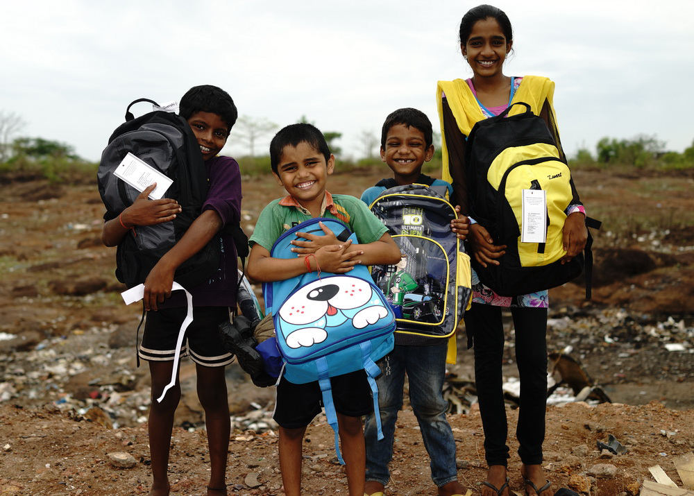 More Children With Their New School Bags
