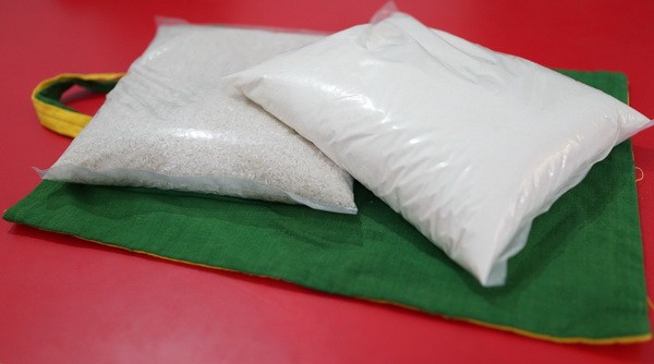 Each child received 2kg of rice and 2kg of flour to help their families.