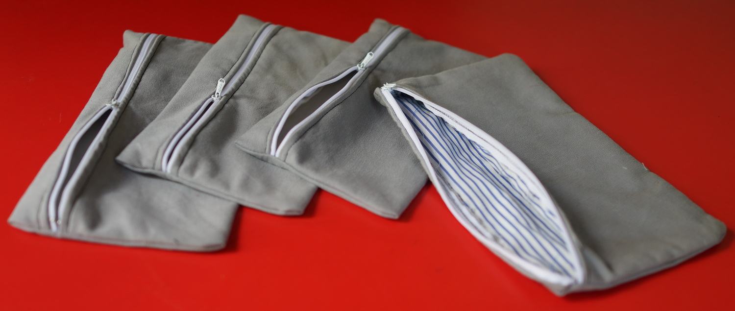 Pencil Cases made from Clothes donated by Susan and Alfie, RIP Alfie