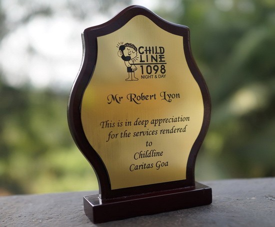 Childline awarded Robert for their appreciation for his help over the last year