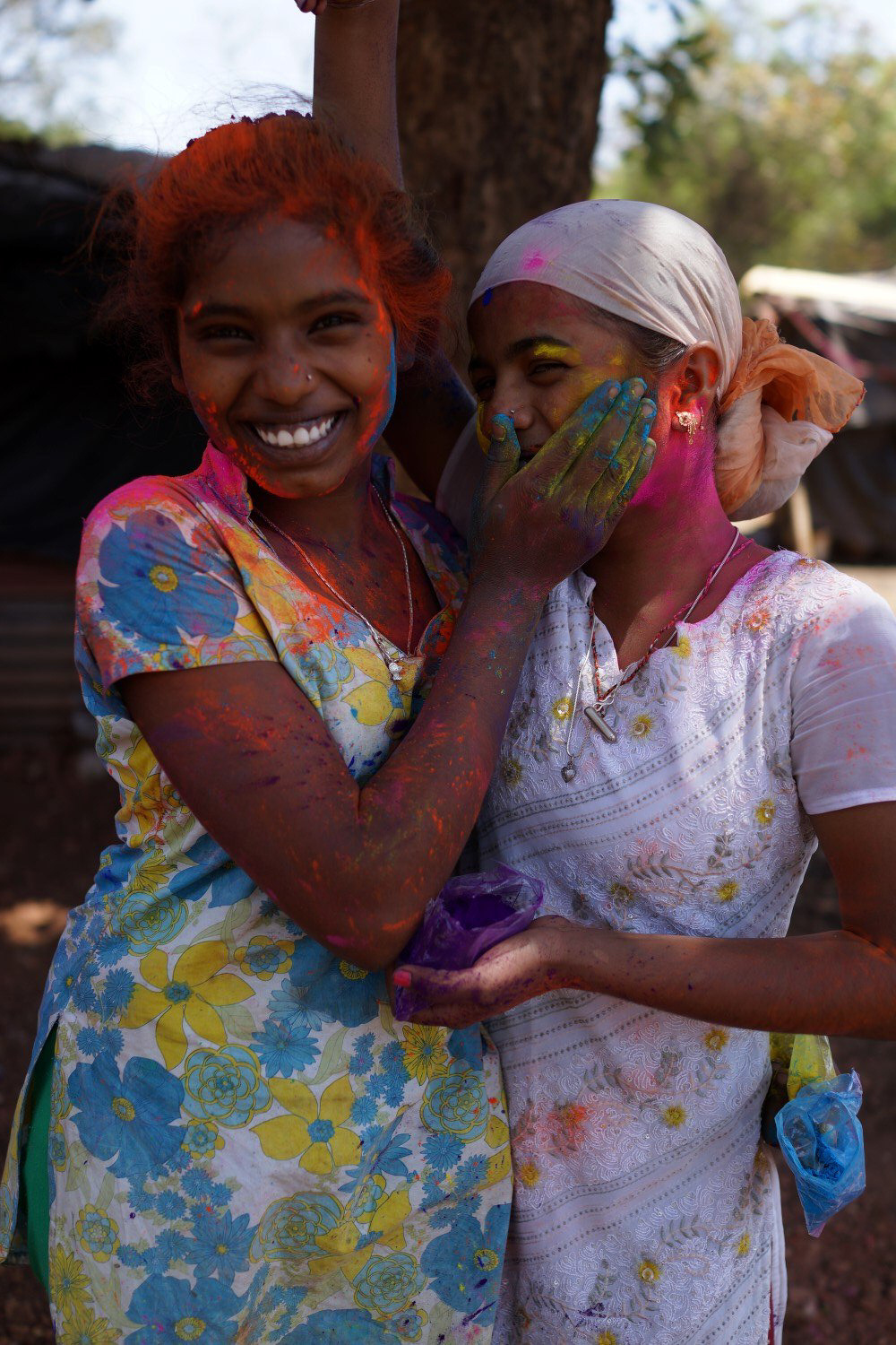 Friends Playing Holi
