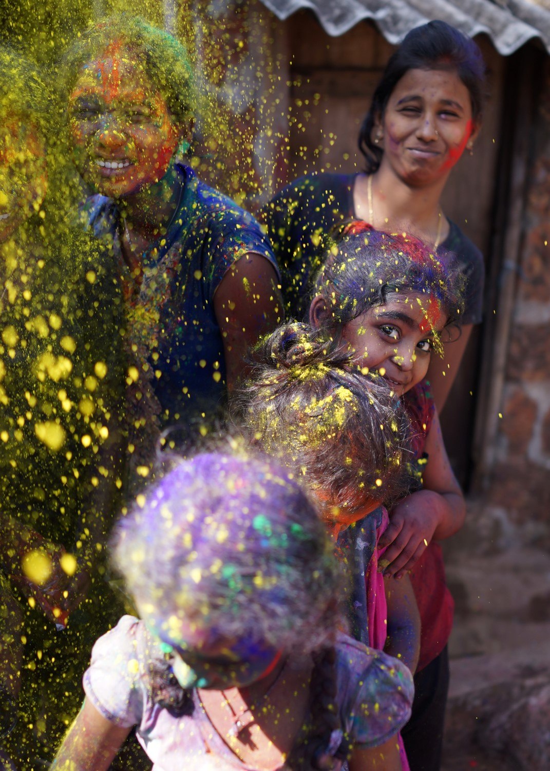 Holi Powder Paint In Mid Air