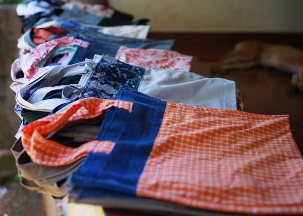 Bags made from Donated Material and Clothes