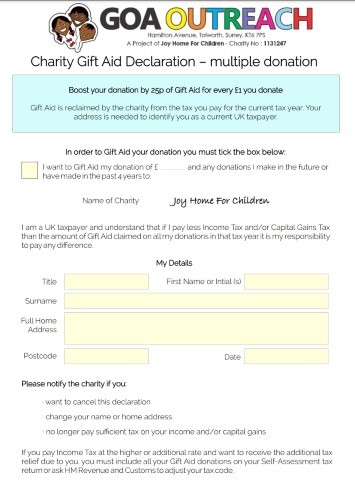 Gift Aid Donations