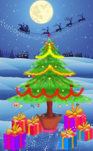 Children Created a Drawing of a Christmas Tree
