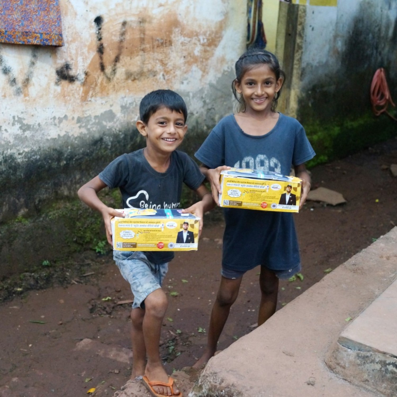 New Shoes Donated by Purple Martini and Radha Raman Food for Livlihood