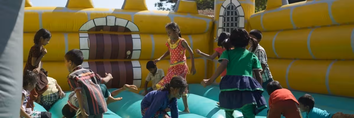 Bouncy Castle In Goa Slums.