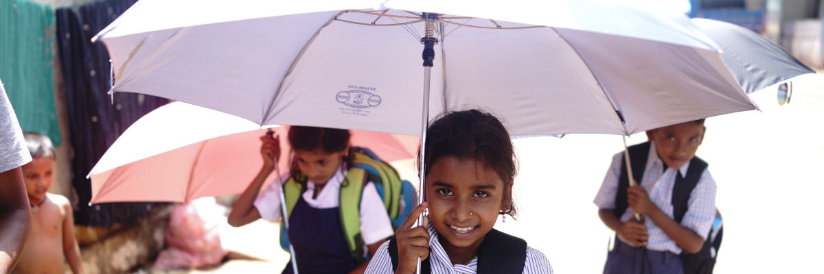 Children Holding Their Umbrellas