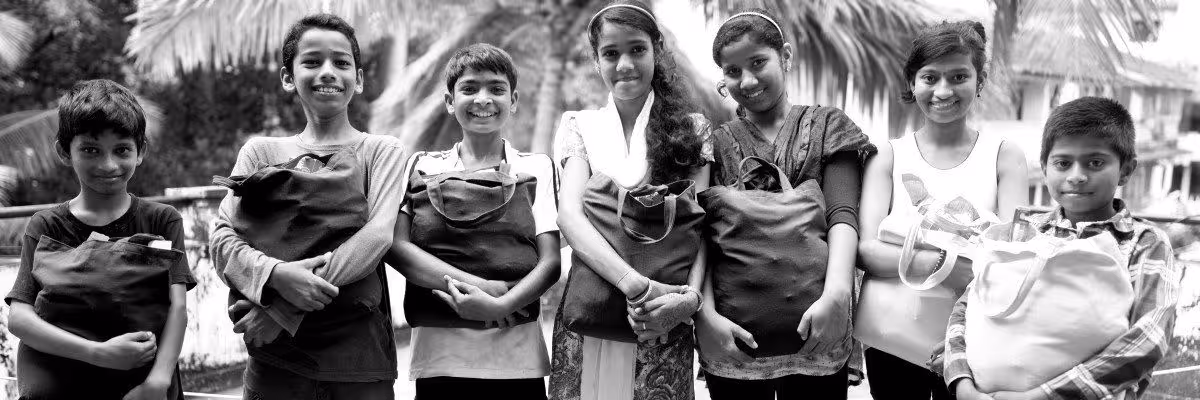 Children With Their Diwali Donations.