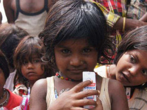 Intense Look From Child with curious girl behind