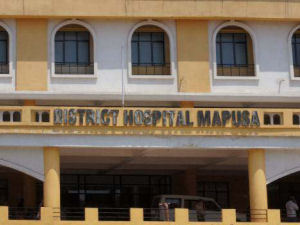 The entrance to Mapusa District Hospital, Goa