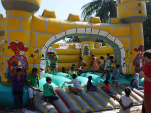 Bouncy Castle all the way from Germany for the Children in India