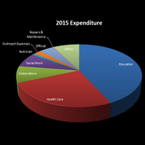 Breakdown of expenditure during 2015 at Goa Outreach.