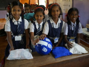 Primary Children with their presents