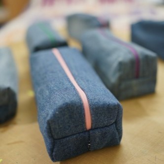Recycling old jeans into Pencil Cases