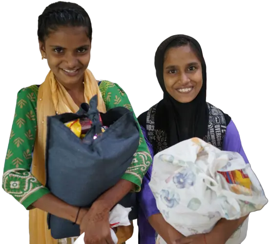 Diwali Bags made from upcycled material by Coa Outreach