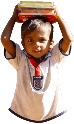 Photo og Boy holding School Books above his head